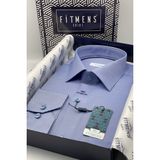 Fitmens Erkek Klasik Uzun Kol Oxford Hediye Kutulu Gömlek - Koyu Mavi