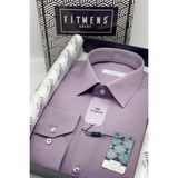Fitmens Erkek Klasik Uzun Kol Oxford Hediye Kutulu Gömlek - Mor - 3XL