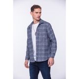 Fitmens Erkek Oversize Yeni Sezon Gömlek Yaka Pamuklu Oduncu Hediye Kutulu Gömlek G01 - Lacivert