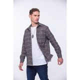 Fitmens Erkek Oversize Yeni Sezon Gömlek Yaka Pamuklu Oduncu Hediye Kutulu Gömlek G01 - Pudra - 2XL
