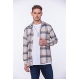Fitmens Erkek Oversize Yeni Sezon Gömlek Yaka Pamuklu Oduncu Hediye Kutulu Gömlek G05 - Bej