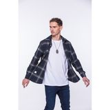 Fitmens Erkek Oversize Yeni Sezon Gömlek Yaka Pamuklu Oduncu Hediye Kutulu Gömlek G07 - Lacivert - 2XL