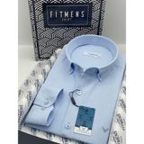 Fitmens Erkek Slim Fit Uzun Kol Pamuklu Hediye Kutulu Gömlek - Buz Mavi - XL