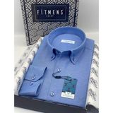 Fitmens Erkek Slim Fit Uzun Kol Pamuklu Hediye Kutulu Gömlek - Saks Mavi