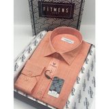 Fitmens Fitmens Klasik Uzun Kol Keten Yaka Düğmeli Hediye Kutulu Erkek Gömlek - Oranj