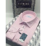 Fitmens Fitmens Klasik Uzun Kol Keten Yaka Düğmeli Hediye Kutulu Erkek Gömlek - Pembe