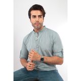 Fitmens Fitmens Slim Fit Uzun Kol Hakim Yaka Yarım Patlı Hediye Kutulu Erkek Gömlek - Yeşil - XL