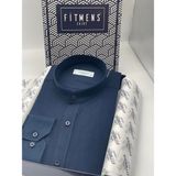Fitmens Hakim Yaka Slim Fit Keten Erkek Gömlek - Lacivert