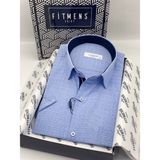 Fitmens Klasik Kısa Kol Balıksırtı Kareli Hediye Kutulu Erkek Gömlek FS-004154 - Mavi - XL
