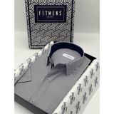 Fitmens Klasik Kısa Kol Çizgili Hediye Kutulu Erkek Gömlek Fs-003005 - Lacivert