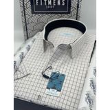 Fitmens Klasik Kısa Kol Kareli Hediye Kutulu Erkek Gömlek FS-003623 - Beyaz Siyah - 2XL - Beyaz - Siyah