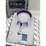 Fitmens Klasik Kısa Kol Kareli Hediye Kutulu Erkek Gömlek FS-004157 - Lila