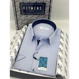 Fitmens Klasik Kısa Kol Kareli Hediye Kutulu Erkek Gömlek FS-004157 - Mavi - 2XL