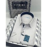 Fitmens Klasik Kısa Kol Kareli Hediye Kutulu Erkek Gömlek FS-004160 - Beyaz - 2XL