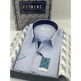 Fitmens Klasik Kısa Kol Kareli Hediye Kutulu Erkek Gömlek FS-004160 - Mavi - 2XL