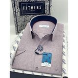 Fitmens Klasik Kısa Kol Keten Cotton Hediye Kutulu Erkek Gömlek FS-003624 - Lila - XL