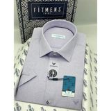 Fitmens Klasik Kısa Kol Keten Cotton Nefes Alan Kumaş Hediye Kutulu Erkek Gömlek FS-004573 - Lila - 2XL