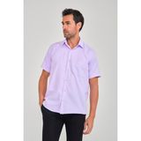 Fitmens Klasik Kısa Kol Oxford Hediye Kutulu Erkek Gömlek - Lila - 2XL