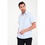 Fitmens Klasik Kısa Kol V Flam Keten Hediye Kutulu Erkek Gömlek - Buz Mavi - 2XL