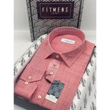 Fitmens Klasik Uzun Kol Cepsiz Keten Yaka Alttan Düğmeli Hediye Kutulu Erkek Gömlek FS-003686 - Bordo - 5XL