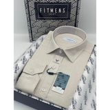 Fitmens Klasik Uzun Kol Cepsiz Keten Yaka Alttan Düğmeli Hediye Kutulu Erkek Gömlek FS-003686 - Ekru - 3XL