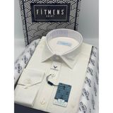 Fitmens Klasik Uzun Kol Cepsiz Keten Yaka Alttan Düğmeli Hediye Kutulu Erkek Gömlek FS-003686 - Krem - 5XL