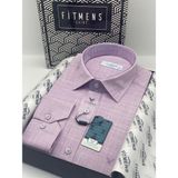 Fitmens Klasik Uzun Kol Cepsiz Keten Yaka Alttan Düğmeli Hediye Kutulu Erkek Gömlek FS-003686 - Lila - XL