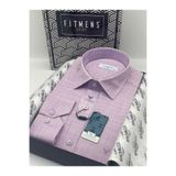 Fitmens Klasik Uzun Kol Cepsiz Keten Yaka Alttan Düğmeli Hediye Kutulu Erkek Gömlek FS-003686 - Lila