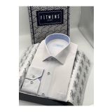 Fitmens Klasik Uzun Kol Filafil Pitikareli Swift Hediye Kutulu Erkek Gömlek - Beyaz Mavi FS-001263