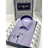 Fitmens Klasik Uzun Kol Filafil Pitikareli Swift Hediye Kutulu Erkek Gömlek FS-001263 - Lila - 4XL