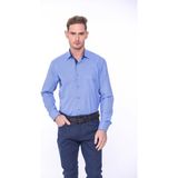 Fitmens Klasik Uzun Kol Filafil Pitikareli Swift Hediye Kutulu Erkek Gömlek - Saks Mavi