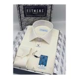 Fitmens Klasik Uzun Kol Gold Saten Cepsiz Hediye Kutulu Erkek Gömlek FS-003308 - Krem