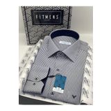Fitmens Klasik Uzun Kol İnce Çizgili Cepli Hediye Kutulu Erkek Gömlek FS-003317 - Lacivert