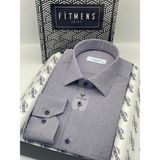 Fitmens Klasik Uzun Kol Kare Armür Desenli Hediye Kutulu Erkek Gömlek FS-002151 - Mor - 4XL