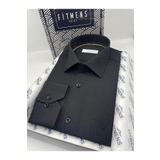 Fitmens Klasik Uzun Kol Kare Armür Desenli Hediye Kutulu Erkek Gömlek - Siyah FS-002151