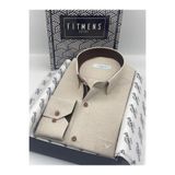 Fitmens Klasik Uzun Kol Keten Cotton Hediye Kutulu Erkek Gömlek FS-001261 - Açık Bej