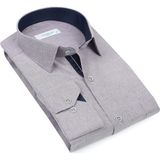 Fitmens Klasik Uzun Kol Keten Cotton Hediye Kutulu Erkek Gömlek FS-001261 - Mor - 5XL