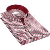 Fitmens Klasik Uzun Kol King Kareli Hediye Kutulu Erkek Gömlek - Bordo - 4XL