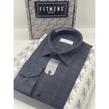 Fitmens Klasik Uzun Kol Kışlık Ekoseli Oduncu Yaka Altı Düğmeli Pamuklu Hediye Kutulu Erkek Gömlek A8339 - Lacivert - 2XL