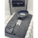Fitmens Klasik Uzun Kol Kışlık Ekoseli Oduncu Yaka Düğmeli Pamuklu Hediye Kutulu Erkek Gömlek V.filafil - Gri - 3XL
