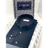 Fitmens Klasik Uzun Kol Linen Keten Erkek Cepsiz Gömlek - Siyah