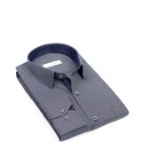 Fitmens Klasik Uzun Kol Nokta Armürlü Desenli Hediye Kutulu Erkek Gömlek FS-001380 - Lacivert - 4XL