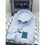 Fitmens Klasik Uzun Kol Pamuklu Yaka Düğmeli Hediye Kutulu Kolay Ütülenebilir Erkek Gömlek FS-003897 - Buz Mavi - XL