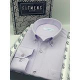 Fitmens Klasik Uzun Kol Pamuklu Yaka Düğmeli Hediye Kutulu Kolay Ütülenebilir Erkek Gömlek FS-003897 - Lila - 5XL