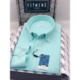 Fitmens Klasik Uzun Kol Pamuklu Yaka Düğmeli Hediye Kutulu Kolay Ütülenebilir Erkek Gömlek FS-003897 - Mint - 3XL