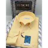 Fitmens Klasik Uzun Kol Pamuklu Yaka Düğmeli Hediye Kutulu Kolay Ütülenebilir Erkek Gömlek FS-003897 - Sarı - XL