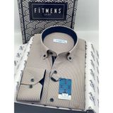 Fitmens Klasik Uzun Kol Pöti Kareli Yaka Düğmeli Hediye Kutulu Erkek Gömlek FS-002273 - Sarı - 5XL