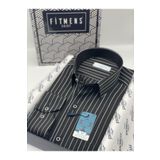 Fitmens Klasik Uzun Kol Premium Çizgili Hediye Kutulu Erkek Gömlek Fs-003272 - Siyah