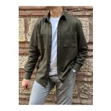 Fitmens Oversize Gabardin Pamuklu Hediye Kutulu Erkek Ceket Gömlek Fs-003868 - Haki