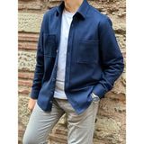 Fitmens Oversize Gabardin Pamuklu Hediye Kutulu Erkek Ceket Gömlek FS-003868 - Lacivert - 3XL